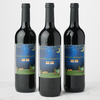 Etiquetas de vinho com Chá de fraldas gêmeo