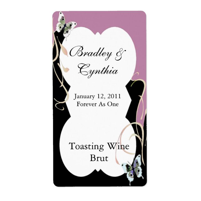 Etiquetas de Vinho de Casamento (Frente)