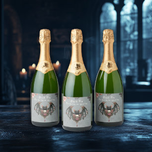 Etiquetas de Vinho de Casamento de Bat Gótico