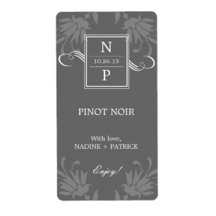 Etiquetas de Vinho de Casamento de Elegância Refi