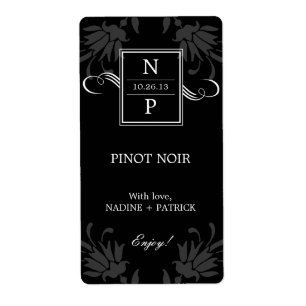 Etiquetas de Vinho de Casamento de Elegância Refin