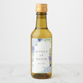 Etiquetas de Vinho de Casamento de Hydrangea Azul