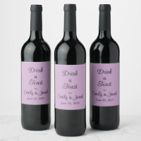 Etiquetas de vinho lilás personalizadas