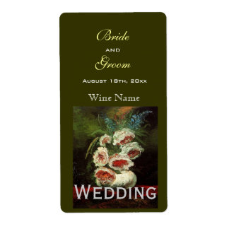 Etiquetas de vinho para casamentos florais