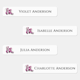 Etiquetas De volta à Escola Meninas Ice Skating Kids Name