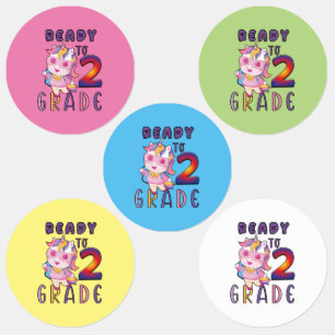 Etiquetas De Volta À Escola, Prontos Para O 2º Ano