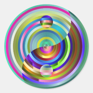 etiquetas de yang do yin do arco-íris