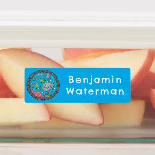 Etiquetas Desenho personalizado de criaturas marinhas engraç