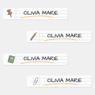 Etiquetas Desenhos Personalizados Fofos para Volta às Aulas