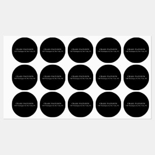 Etiquetas Design Clássica Elegante Mínima Plana Negra