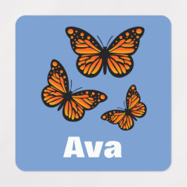 Etiquetas Design de borboleta monarca - Vestuário quadrado p