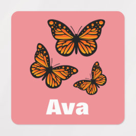 Etiquetas Design de borboleta monarca - Vestuário quadrado p