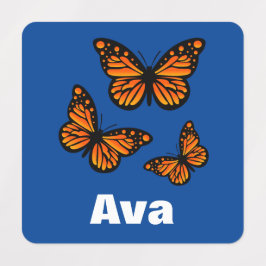 Etiquetas Design de borboleta monarca - Vestuário quadrado p