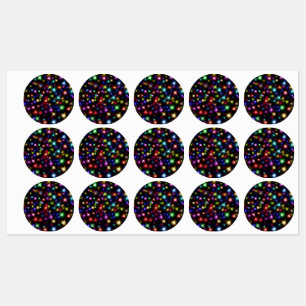 Etiquetas Design de Fogos de Artifício Estrelas Coloridas