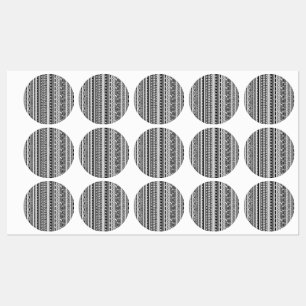 Etiquetas Design de padrões aztec de cor branca-branca-branc