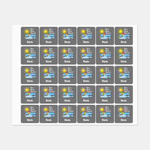 Etiquetas Design de Repetição de Repouso - Vestuário Quadrad