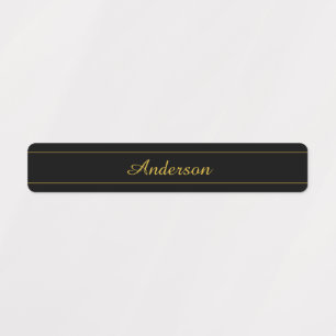 Etiquetas Design de texto preto e dourado personalizável sim