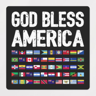 Etiquetas Deus Abençoe a América Orgulho Latino Todos os Paí