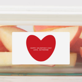 Etiquetas Dia de os namorados simples, de coração vermelho, 