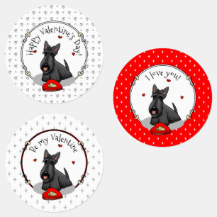Etiquetas Dia de os namorados (vermelho) Scottie Dog (preto)