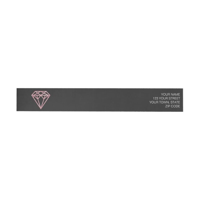 Etiquetas Diamond Dourado rosa (Individual)