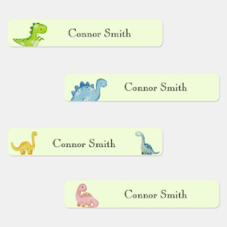 Etiquetas Dinossauros da escola, bonitos, cuidados de dia