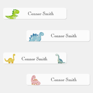 Etiquetas Dinossauros da escola, bonitos, cuidados de dia