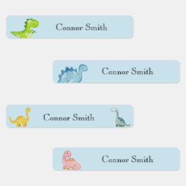 Etiquetas Dinossauros da escola, bonitos, cuidados de dia