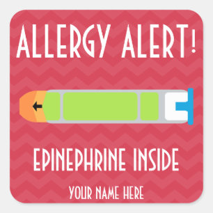 Etiquetas do alerta da alergia da epinefrina