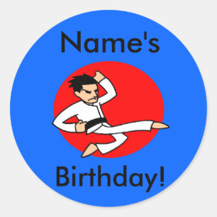 Etiquetas do aniversário das artes marciais da