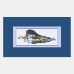 Etiquetas do aniversário de Basset Hound