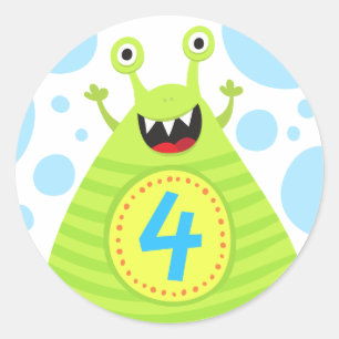 Etiquetas do aniversário do monstro engraçado