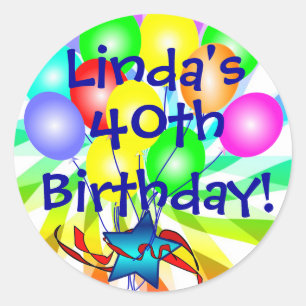 Etiquetas do aniversário do nome e da idade