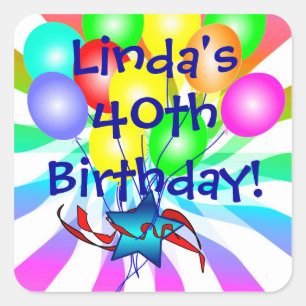 Etiquetas do aniversário do nome e da idade