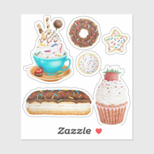 Etiquetas do biscoito do cupcake da rosquinha pela