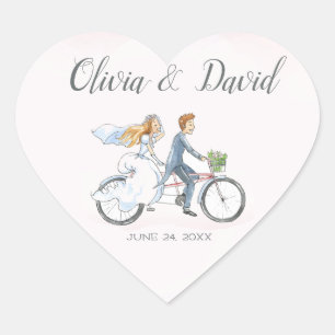 Etiquetas do casamento da bicicleta