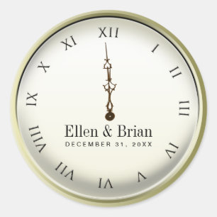 Etiquetas do casamento da véspera de Ano Novo