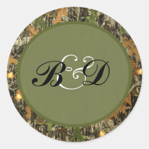 Etiquetas do casamento de Camo da caça