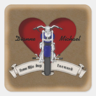 Etiquetas do casamento do tatuagem da motocicleta