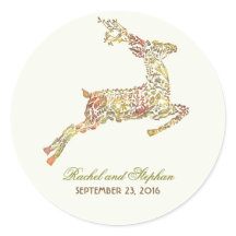 etiquetas do casamento outono com cervos