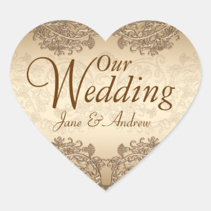 Etiquetas do casamento tema damasco do vintage