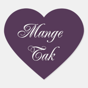 Etiquetas do coração de Mange Tak