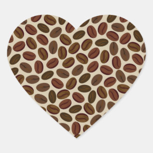 Etiquetas do coração do feijão de café