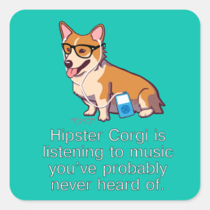 Etiquetas do Corgi do hipster