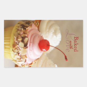 Etiquetas do cozimento do cupcake da cereja