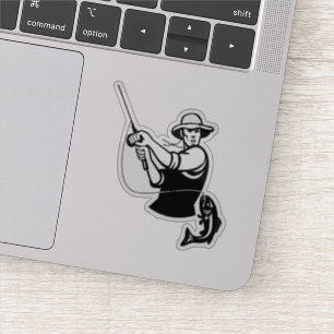 Etiquetas do decalque da ação do tema da pesca