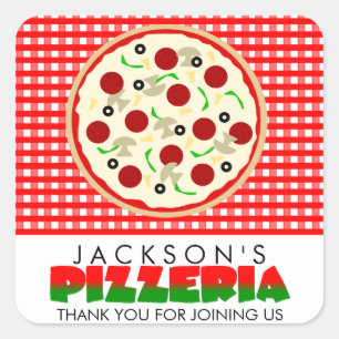 Etiquetas do favor de partido da pizza da pizaria