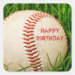 Etiquetas do feliz aniversario do basebol