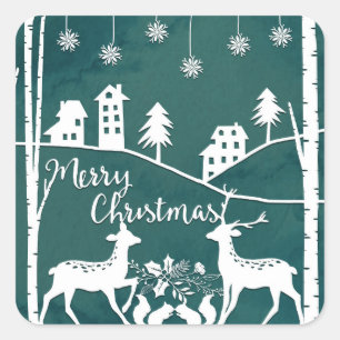 Etiquetas do Feliz Natal do estilo de Papercut
