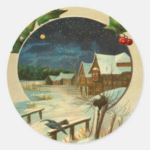 Etiquetas do feriado da cidade do natal vintage